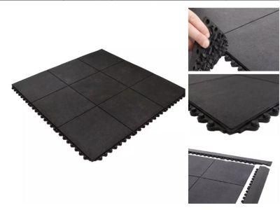 Good Quality Rubber Anti Fatigue with Interlocking, Jigsaw Exercise Floor Mat