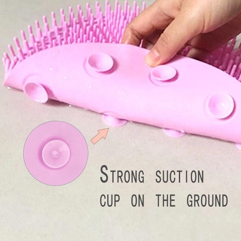 Non-Slip Easy Clean Silicone Cat Litter Mat Trapping Pad with Suction Cup Waterproof Cat Sand Mat