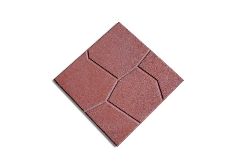 Interlocking Outdoor Rubber Tiles /Driveway Rubber Tiles with Surface Logo Design