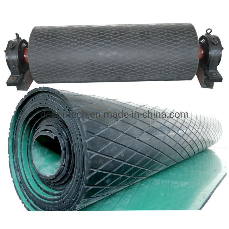 Vulcanized Ceramic Coating Lagged Pulley Rubber Lagging Sheet Roller for Conveyor Pulley Lagging
