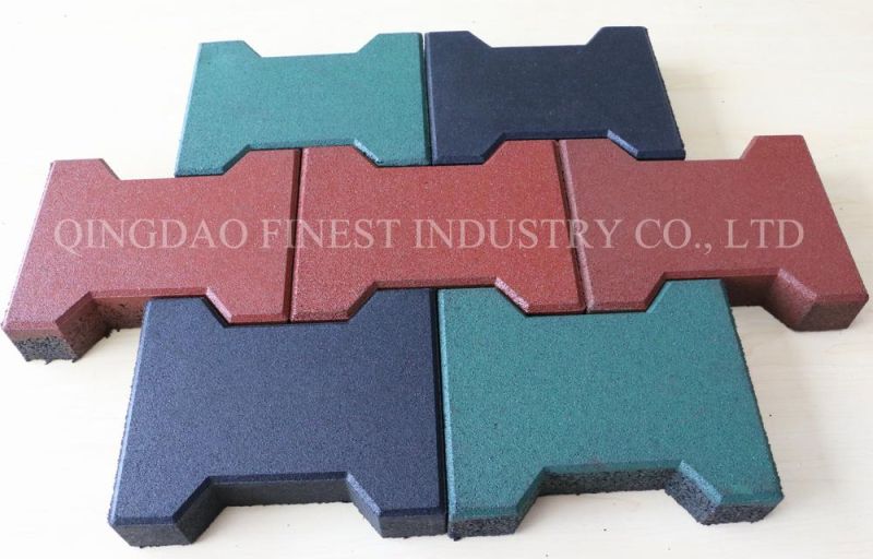 2018 Hot Sale Dog-Bone Rubber Tile I Brick Rubber Paver for Outdoor Walkway/ Park /Garden/ Horse Stable