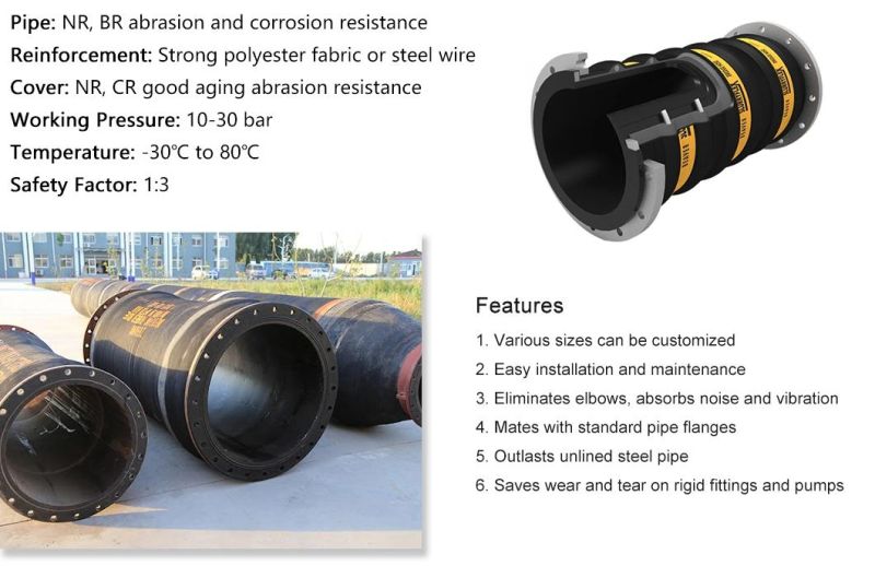 2022 China Big Factory Good Price CCS/BV/ABS/DNV Certificate 15bar Boat/Ship/Marine Dredging Rubber Hose for Ship/Dredger