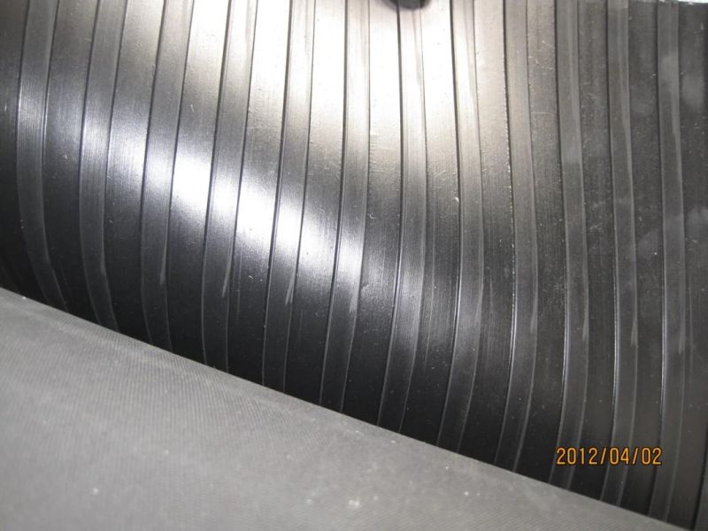 Black Anti-Slip Wide/Broad Ribbed Rubber Sheet Flooring Matting for Workshop