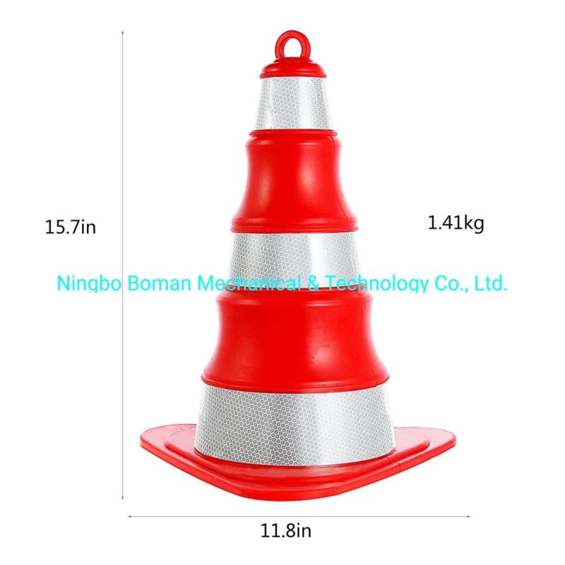 Soft Rubber Cones with Colored Reflective Tapes