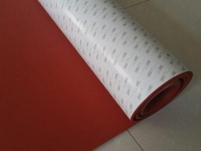 Red Color Silicone Sponge Rubber Sheet, Silicone Foam Rubber Sheet with 3m Glue Adhesive