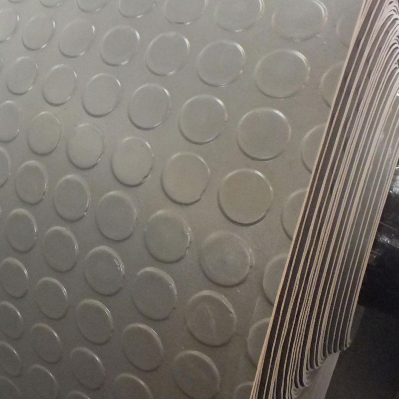 Gray Anti-Slip Rolled Rubber Floor Mats Round Stud Rubber Sheet