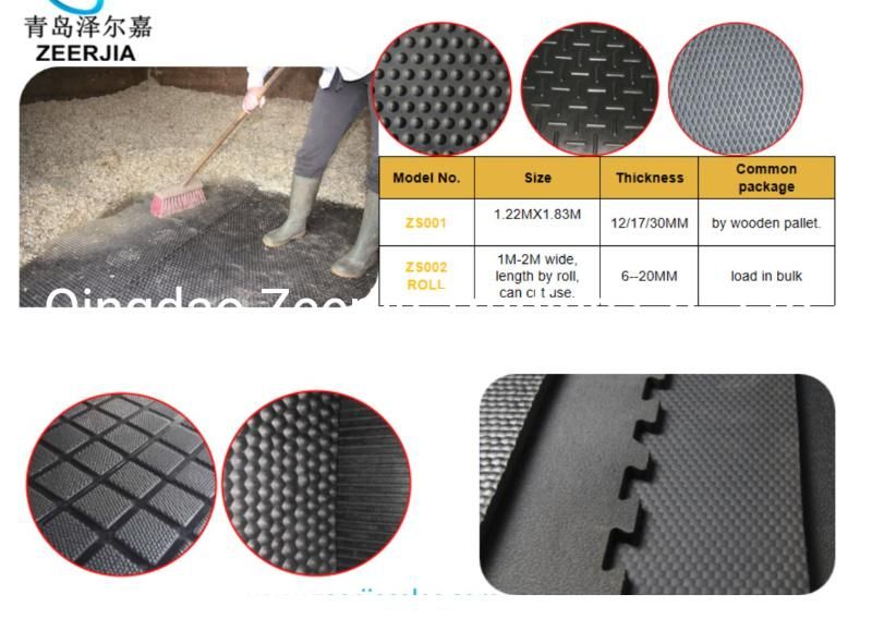 Durable Stable Matting From Livestock Farms Bed Mattress Recycled Rubber Cow Bed Mat1m-2m Wide, 20-50m Long