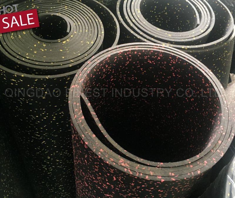 Waterproof EPDM Crossfit Gym Noise Reduction Rubber Flooring Rolls / Interlocking