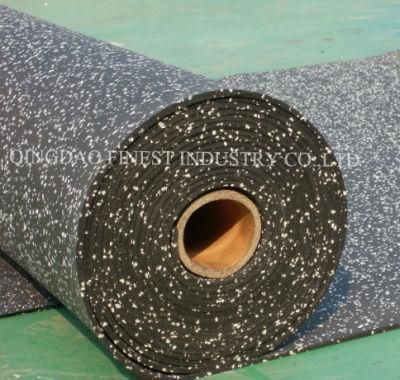 1.22mx12mx3mm Thickness 3-12mm Crossfit Popular Factory Customized Anti Vibration Shock Absorber EPDM Speckles Gym Rubber Flooring Roll