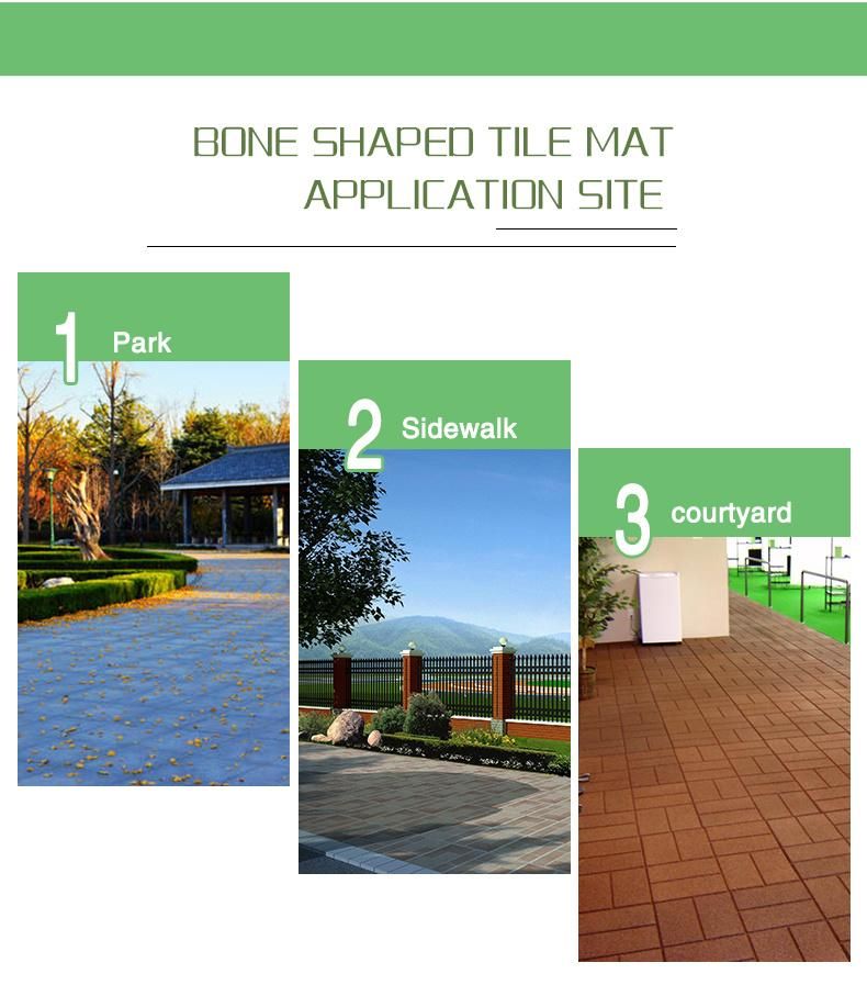 Outdoor Indoor Playground Rubber Tile / Playground Recycled Outdoor Rubber Patio Paver Tile Flooring