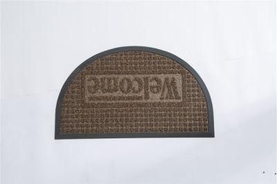 Unique Design, Scraping and Rubbing Plastic Straw Semi-Circular Environmental Protection Rubber Indoor and Outdoor Entrance Doormat