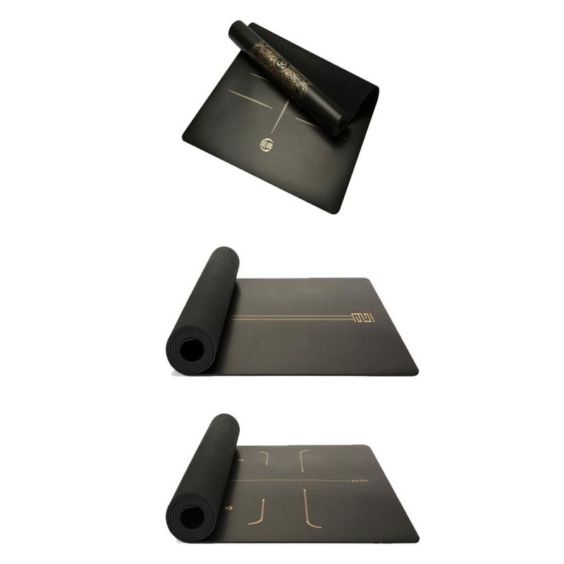 New Fashion Blue Rubber Black PU Yoga Mat for Pilates