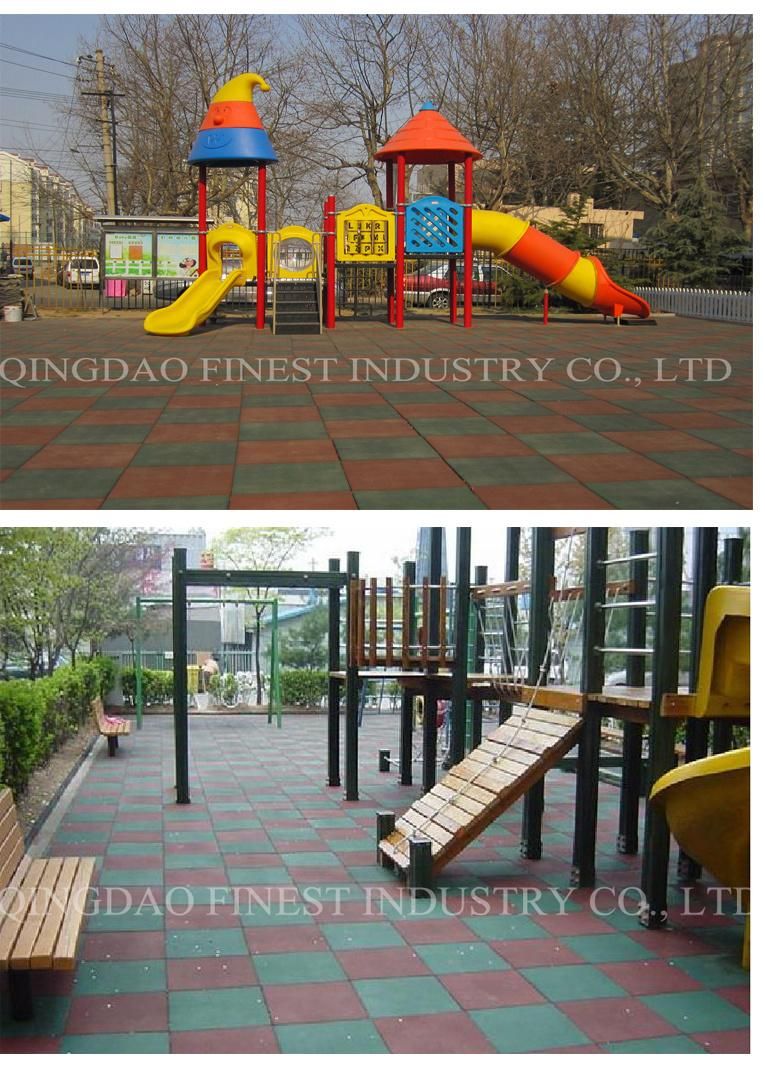 China Factory Colorful Heavy Density Outdoor Playground Rubber Flooring Tiles, Rubber Mat, Floor Mat for Children Kidgarden