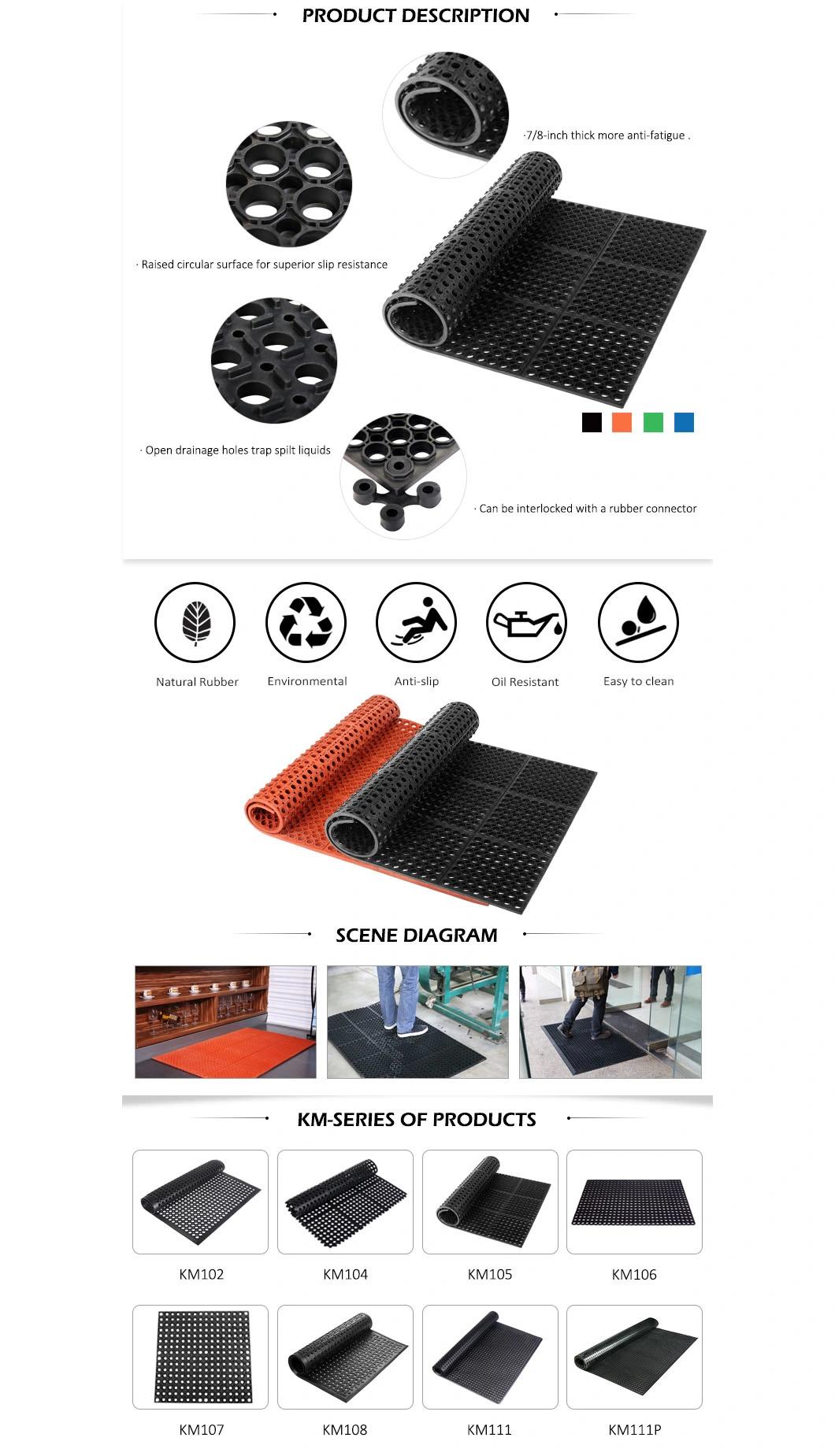Work Place Oil Proof Heavy Duty Rubber Mat 3X5FT with Connectors