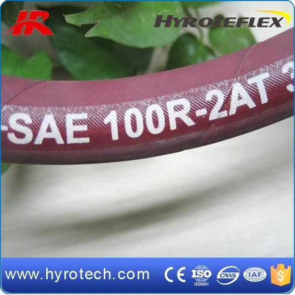 Red Color Wrapped DIN En853 2sn/R1at Hydraulic Hose