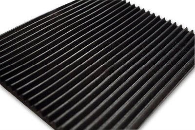 Black Anti-Slip Fine Ribbed Insulating Rubber Mat