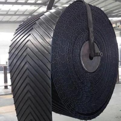 Heavy Duty Chevron Rubber Conveyor Belt Ep Nn Sidewall Steel Cord Rubber Belts for Stone Crusher