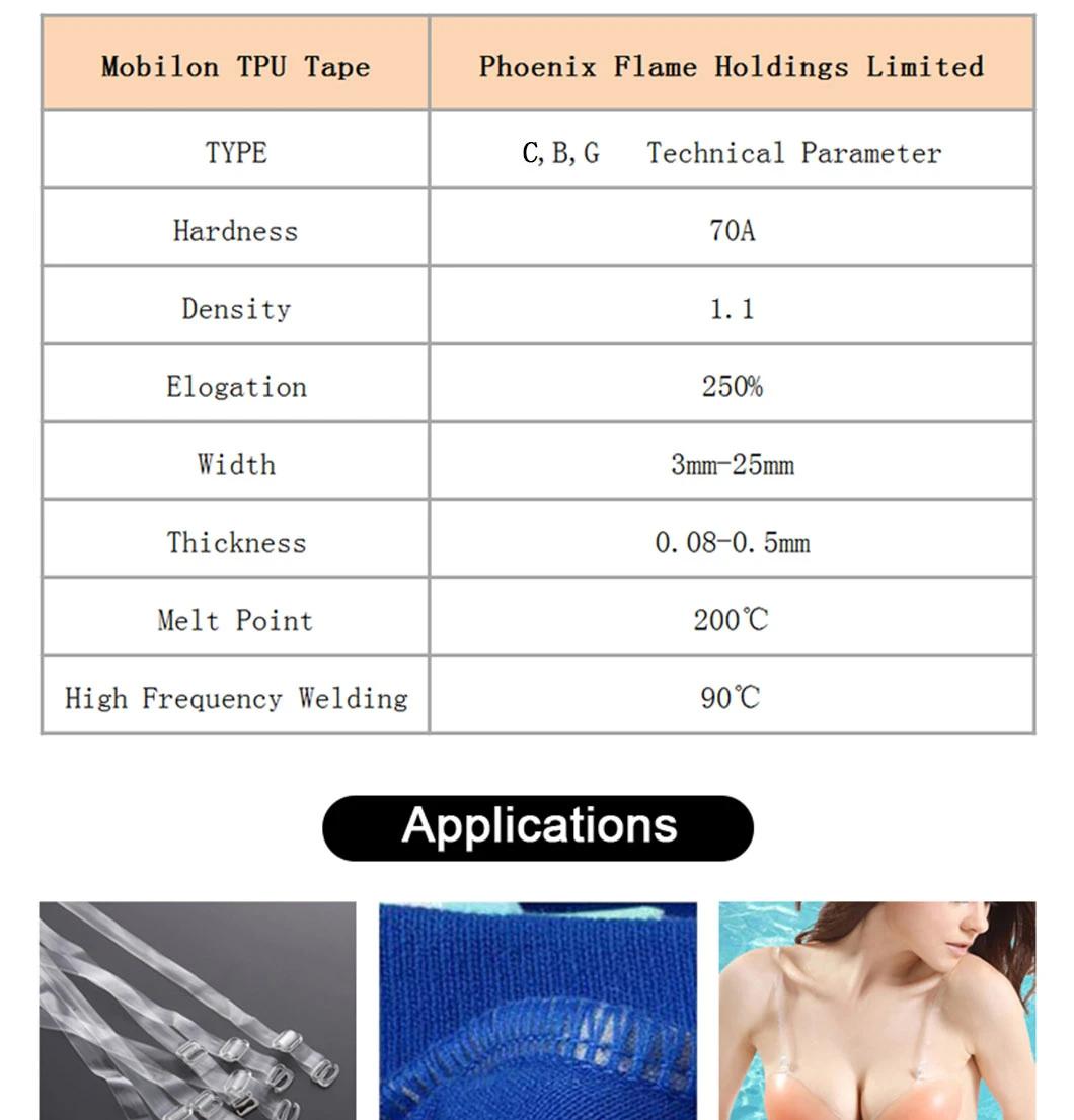 TPU Polyurethane Mobilon Elastic Tape Sealing Tape for Garments