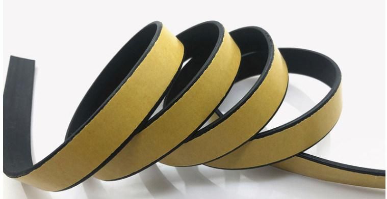 Flat, D Type EPDM Sponge/Foam Rubber Sealing Strip with Self Adhesive Tape for Cabinet