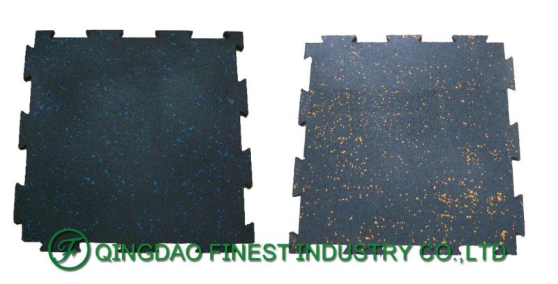 Black with Yellow EPDM Indoor Home Gym Rubber Flooring for Fitness